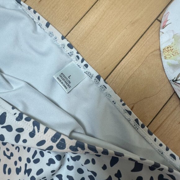 Size Large 2 Piece Swimsuit Sexy Tie Front Lace up Retro Bikini Sets Bundle - Picture 8 of 14